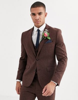 wedding tweed heritage slim fit suit jacket