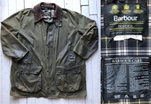 Vintage Barbour Waxed Canvas Jacket - A200 Border Coat - Forest Green - Taille homme XXL