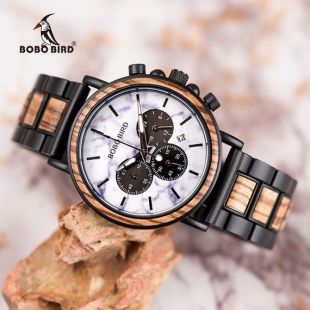 Relogio Masculino Bobo Bird Wooden Men Montres Top Brand Luxury Stylish Chronograph Military Watch New * FREE GRAVEMENT*