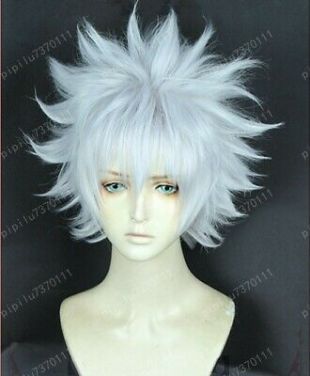 HUNTER X HUNTER Killuar Cosplay Hair Silver White Short Spiky Wig