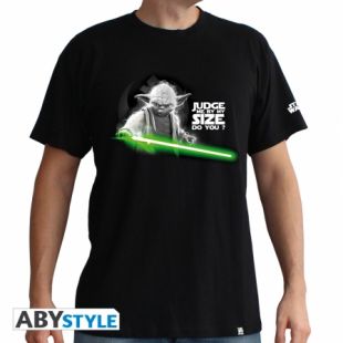 Maglietta Star Wars Yoda, Uomo, Nero, Taglia L - Stile Originale E Comfort