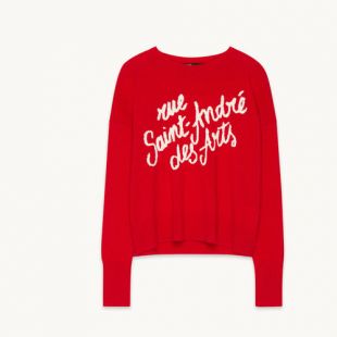 Pull en cachemire avec inscription