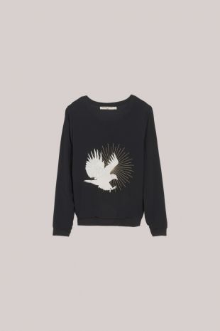 Sweatshirt brodé bleu marine