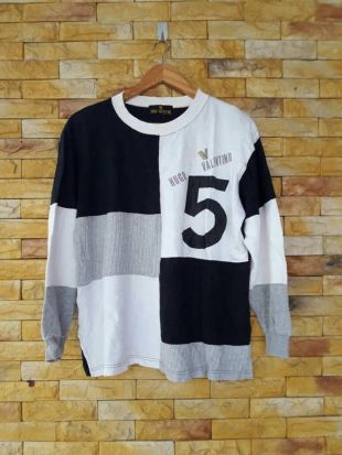 Hugo valentino 5 crewneck pulls moyenne grande taille préciser sur bloc de couleur brodé