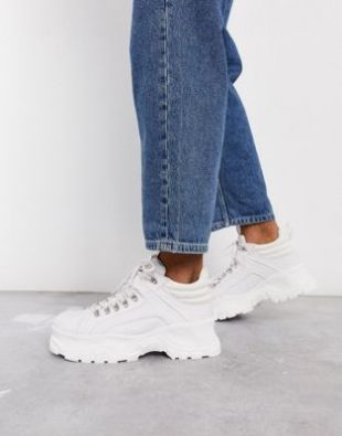 Baskets style chaussures de randonnée - Serpent blanc