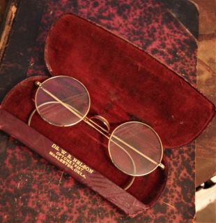 Spectacles antiques - lunettes rondes vintage avec étui - Lunettes antiques