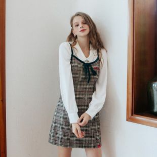 Sleeveless Mini Check Dress