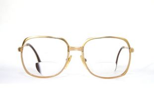 Lunettes Rodenstock Pour hommes Gold Brown Square 1980 Taille 52-18-145 Long Arms FREE SHIPPING Him Man His Men Spring Hinges Rodaflex