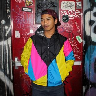 Noir jaune rose bleu coupe-vent capuche veste imperméable à l’eau.