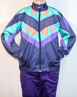 piste pourpre vintage, piste colorblock des années 90, rétro géométrique streetwear boho hippie track, taille petite S, veste multicolore, marque Twist