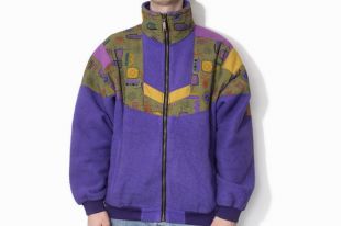 vintage Polarlite FLEECE pull windtopper authentique rétro acide multicolore zip toison zip toison homme des années 90 veste Taille 52 surdimensionné rave extérieur