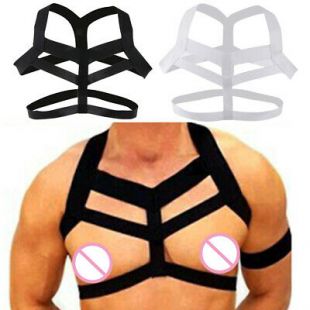 Harnais de Poitrine Bande Ã©lastique pour Homme Noir et Blanc