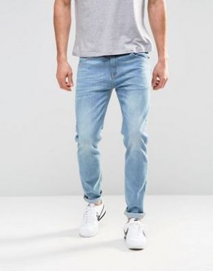 Jean slim stretch - Bleu clair délavé