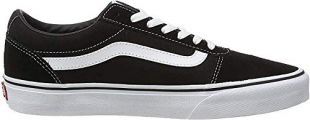 Vans Men's Low-Top Sneakers, Black Suede Canvas Black White C24, 10 UK