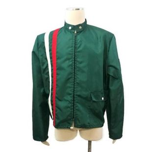 vintage 70s Jacket Racing Windbreaker Nylon Cafe Racer rayure Mod Club Bomber XL