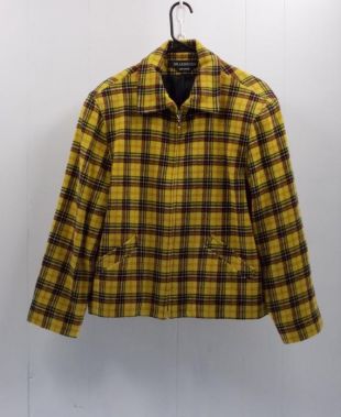 veste en laine Braebrook vintage / Jaune, Rouge et Noir Plaid, Zipper en métal, Poches, Doublure Noire..... Grande veste de sport ..... Taille 14