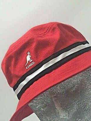 Kangol Bermuda Stripe Bucket - Elektrisch Roze/XL Bucket Hat, Cranberry, S