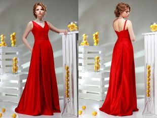 Simple A-Line Red Evening Robes Spaghetti Straps V Neck Open Back Red Satin Long Prom Dresses With Pockets Sleeveless Evening Party Dresses