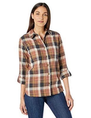 Carhartt Women's Fairview Plaid Shirt, Brown, Large