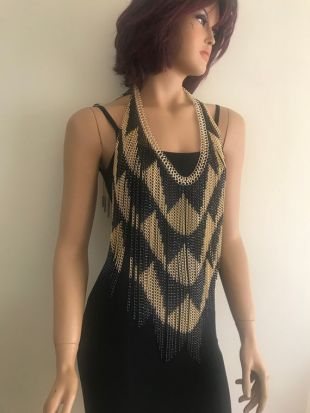 Gold&Black long chain necklace