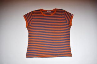 Vintage Cherokee orange et bleu rayé T Shirt
