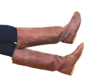 Vintage Handmade High Leather Boots (fr) Brown - France Sanslined Sole en cuir (en anglais seulement) Brassard réglable Les années 1980 Taille 8.5 - 9 Femmes