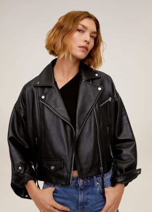 Blouson biker en cuir