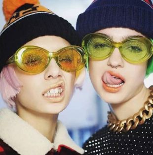 Glitter Lens Translucent Clout Cobain Oval Sunglasses Tropical Beach Summer Festival Music Party Rave Color Rainbow 80's 90's 90's 90's