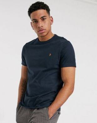 Dennis - T-shirt slim à logo - Bleu marine
