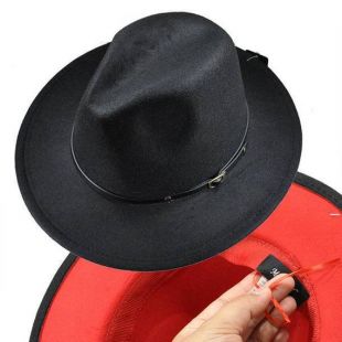 Red Bottom Fedora Hat Milani Wide Brim Felt Fedora Hat Designed In Italy Church Hat Dad Gift Black Felt Wide Brim Gift for Men Women