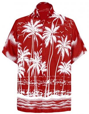 Relaxed Fit Palm Tree Casual Short Sleeve Aloha Hawaiian Shirt