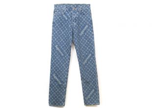 Supreme - Supreme x Louis Vuitton Jacquard Denim 5-Pocket Jean Blue