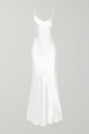 White Silk-satin gown