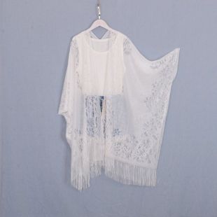 long kimono boho, kimono blanc de dentelle, cardigan, kimono de boho, kimono de plage, hausse d’épaules, couverture, kimono de robe, kimono de tassle, cardigan de kimono frange