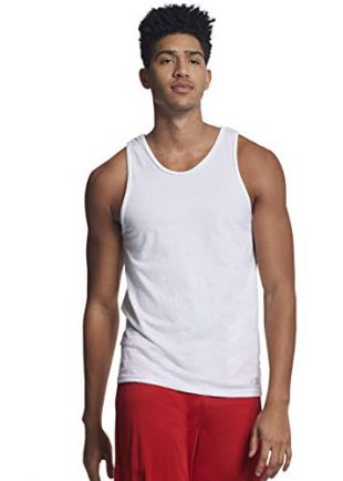 Russell Athletic Men's Cotton Performance Tank Top, White, M