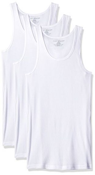 Tommy Hilfiger Men's Undershirts 3 Pack Cotton Classics A Shirt, White, X Large