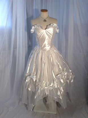 vintage 80 's "Steppin Out" brillant blanc bustier robe de fête princesse