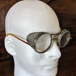 verres de sécurité vintage de Willson, lunettes authentiques des années 1920/30, lunettes à cadre circulaire, lunettes steampunk
