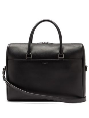 Grained-leather briefcase