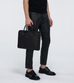 Duffle leather briefcase