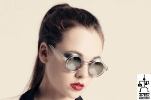 Salut Tek Alexander ronde Steampunk cadre clair miroir argent unisexe style rock inhabituel vintage John Lennon style lunettes de soleil