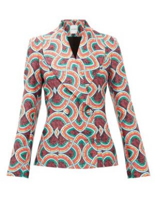 Veste à double boutonnage en faille de satin