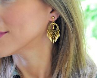 Boucles d’oreilles Gold Boho Chandelier, Boucles d’oreilles Fringe Tassel, Boucles d’oreilles Pendentif, Boucles d’oreilles Fan, Boucles d’oreilles Gold Statement