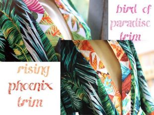 Chemise pour hommes ( france) robe de femmes Tropical (en anglais) émeraude rose orange sarcelle feuille de palmier boho-kimono Palmier hawaïen-kimono palmier floral palmier palmier vert palmier