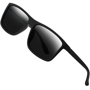 Polarized Sunglasses for Men Driving Mens Sunglasses Rectangular Vintage Sun Glasses For Men/Women Matte Black