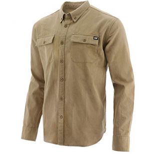 Caterpillar Men's Button Up L/S Shirt, Khaki, L