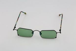 Robert Rudger 0980 120 08, lentilles teintées vintage des années 90 uniques uniques noir steampunk petites lunettes de soleil hexagonales femmes NOS