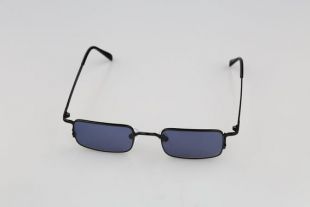 Jean Paul Gaultier 58-8101, lentilles bleues teintées vintage des années 90 uniques uniques noir steampunk petites lunettes de soleil rectangle hommes - femmes, NOS