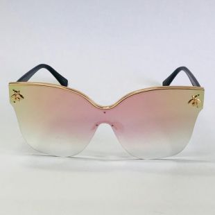 Oversize Square Fashion New Gold Frame Cat Eye Women's Celebrity Big Pink Mirror Shades Bee Bug Rimless 2019 Lunettes de soleil Gafas Lentes