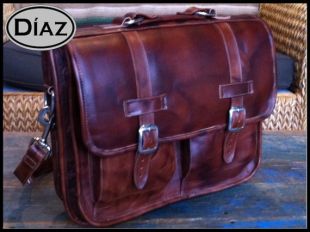 Grand Geunine cuir cartable / sac à dos ordinateur portable Messenger Bag sacoche en brun clair Antique - (17IN MacBook Pro)